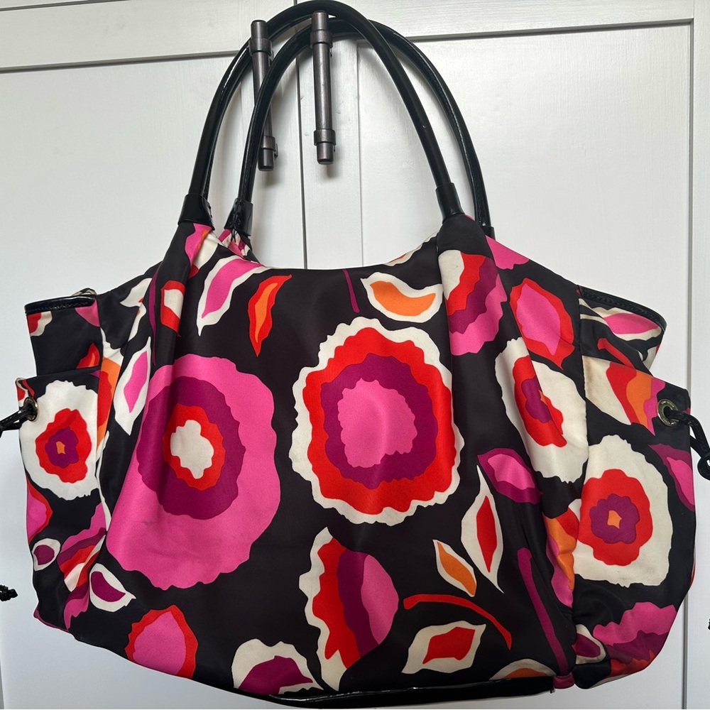 Kate Spade Floral Diaper or Tote Bag with Black Handles - Picture 4 of 5